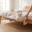 Hængehamak til katte til sengen 30 x 40 x 20 cm Træramme med stofseng Til sengeramme og skuffe Til afslapning 4