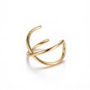 Záušnice senza piercing 1 pz Manicotto doppio incrociato a forma di X Ear cuff per cartilagine Acciaio inossidabile Colore oro per donne 1