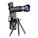 Teleobiettivo per mobile 36x con treppiede e set di 3 obiettivi Fish Eye 198° Grandangolare 0,63x Macro 15x Custodia con zip Nera Per viaggiare 2