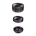 Teleobiettivo per mobile 36x con treppiede e set di 3 obiettivi Fish Eye 198° Grandangolare 0,63x Macro 15x Custodia con zip Nera Per viaggiare 3