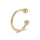 Orecchini senza piercing 1 pz Anello aperto con palline alle estremità Ear cuff per cartilagine Acciaio inossidabile Colore oro per donne 1