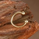 Orecchini senza piercing 1 pz Anello aperto con palline alle estremità Ear cuff per cartilagine Acciaio inossidabile Colore oro per donne 4
