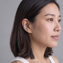 Záušnice senza piercing 1 pz Doppia manichetta con zirconi e foglia Ear cuff per cartilagine Acciaio inossidabile Gioiello scintillante 4