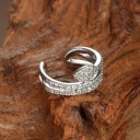 Záušnice senza piercing 1 pz Doppia manichetta con zirconi e foglia Ear cuff per cartilagine Acciaio inossidabile Gioiello scintillante 5