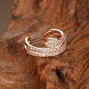 Záušnice senza piercing 1 pz Doppia manichetta con zirconi e foglia Ear cuff per cartilagine Acciaio inossidabile Gioiello scintillante 6