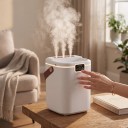 TINSOL Umidificatore d'aria 2 l Serbatoio ad alta capacità Tre ugelli Luce notturna Alimentazione USB-C 12,3 x 17,8 x 12,5 cm PP Bianco Per la camera 5