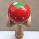 Kendama Jordbær 18 cm Træ japansk spil med rød kugle med prikker Træning af koordination og reaktionsevne Til børn og voksne 4
