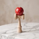 Kendama Jordbær 18 cm Træ japansk spil med rød kugle med prikker Træning af koordination og reaktionsevne Til børn og voksne 8