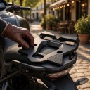 Achterdrager voor Yamaha Tracer 9 GT 2021–2026 Verlengde drager met bovenmontageplaat Draagvermogen 10 kg 32 x 28 cm Aluminium Zwart 3