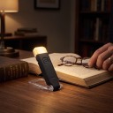 LED Buchlampe mit Clip USB aufladbar 9,7 x 3 cm Weißes und warmes Licht Dimmbar Für nächtliches Lesen und Reisen 2
