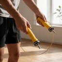 Hurtigt springreb med stålwire 3 m Kuglelejer Justerbar længde Skridsikre håndtag Til crossfit og bokse 2
