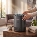 Chuboor Purificador de aire HEPA H13 CADR 102 m³/h 19 x 23 x 18 cm Modo automático Temporizador y modo nocturno Para el dormitorio 5