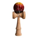 Kendama Marmor 18 cm Træ japansk spil med skinnende rød-gul kugle Træning af koordination og reaktionsevne Til børn og voksne 1