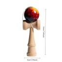 Kendama Marmor 18 cm Træ japansk spil med skinnende rød-gul kugle Træning af koordination og reaktionsevne Til børn og voksne 2