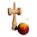 Kendama Marmor 18 cm Træ japansk spil med skinnende rød-gul kugle Træning af koordination og reaktionsevne Til børn og voksne 3