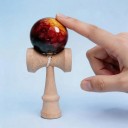Kendama Marmor 18 cm Træ japansk spil med skinnende rød-gul kugle Træning af koordination og reaktionsevne Til børn og voksne 4