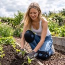 Gartenknieschoner 1 Paar Textil Kniepolster mit verstärkter Schaumstofffüllung Lange Riemen mit Klettverschluss Für die Reinigung 2