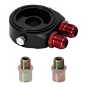 Adaptér pod olejový filtr 6721 Pre chladič oleja AN10 Stredové skrutky 3/4 a M20 x 1,5 Výška 33 mm Čierny s červenými prípojkami 1