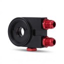 Adaptér pod olejový filtr 6721 Pre chladič oleja AN10 Stredové skrutky 3/4 a M20 x 1,5 Výška 33 mm Čierny s červenými prípojkami 2