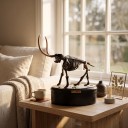 Modèle de squelette de mammouth à assembler sur socle rond Longueur 14 cm Hauteur 17 cm Kit de construction en plastique fossile Décoration 4