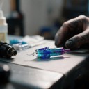 Ace de tatuaj cartridge 20 buc Round Shader 5 vârfuri 0,35 mm 1205RS-M Sterile de unică folosință Mov-albastru Pentru umbrire și colorare 6