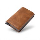 Portafoglio per carte di pagamento con protezione RFID e meccanismo di estrazione 9,5 x 6,5 x 2 cm Alluminio e pelle PU Portafoglio 3
