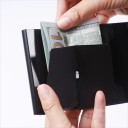Portafoglio per carte di pagamento con protezione RFID e meccanismo di estrazione 9,5 x 6,5 x 2 cm Alluminio e pelle PU Portafoglio 7
