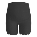 Pantaloni corti premaman senza cuciture da donna come biancheria intima con vita alta sopra la pancia e pizzo con bordo ondulato 7
