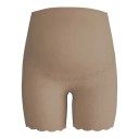 Pantaloni corti premaman senza cuciture da donna come biancheria intima con vita alta sopra la pancia e pizzo con bordo ondulato 14