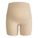 Pantaloni corti premaman senza cuciture da donna come biancheria intima con vita alta sopra la pancia e pizzo con bordo ondulato 10