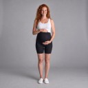 Pantaloni corti premaman senza cuciture da donna come biancheria intima con vita alta sopra la pancia e pizzo con bordo ondulato 8
