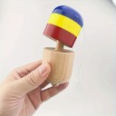 Kendama Pille 11 cm Træ Japansk spil med spids og hat på snor Blå gul rød Træning af koordinering For børn og voksne 8