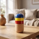Kendama Pille 11 cm Træ Japansk spil med spids og hat på snor Blå gul rød Træning af koordinering For børn og voksne 9