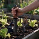 Juego de cuchillo de jardín con funda y tijeras Cuchillo 33,5 cm con sierra Tijeras 20,5 cm Mangos de madera de nogal Funda de nylon Negra y marrón 4