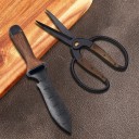 Juego de cuchillo de jardín con funda y tijeras Cuchillo 33,5 cm con sierra Tijeras 20,5 cm Mangos de madera de nogal Funda de nylon Negra y marrón 8