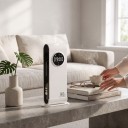 Diffusore automatico di oli essenziali con sensore Ricarica 90 ml Display digitale Luce notturna 220 V Da parete e tavolo Per appartamenti e uffici 6