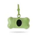 Distributore di sacchetti per escrementi canini a forma di osso con gancio per guinzaglio 1