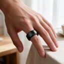 Anillo termo inteligente con indicador de temperatura en °C Ancho 8 mm Acero inoxidable Impermeable Anillo de estado de ánimo para hombres 6