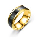 Anillo termo inteligente con indicador de temperatura en °C Ancho 8 mm Acero inoxidable Impermeable Anillo de estado de ánimo para hombres 3