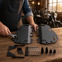 Portapacchi laterali per CFMOTO 450MT 2023–2025 Sinistro e destro 33,3 x 19,2 cm Alluminio Nero Montaggio senza foratura Per borse morbide 4