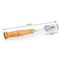 Brotmesser mit Holzgriff und gebogenem Blatt 5 Ersatzklingen Schutzhülle 18,5 cm Edelstahl für Sauerteigbrot 4
