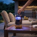 Elektrische muggenvanger Stille Oplaadbare USB-C Paarse licht en ventilator 12 x 22 cm Transparante container Zwart Voor de slaapkamer en het terras 5