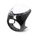 Kapotáž predného svetla na motocykel 7 palcov 16,5–18 cm S veterným štítom Lesklá čierna Univerzálna Cafe Racer Retro Honda 4