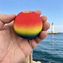 Kendama Regnbue 18,5 cm Valnøddetræ Mat kugle 6 cm Japansk spil med kugle på snor Koordinations træning Til børn og voksne 8