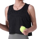 Γυναικείο αθλητικό crop top μπλουζάκι με καμουφλάζ και στρογγυλή λαιμόκοψη, ελεύθερη κοντή μπλούζα με βαθιές μασχάλες 4