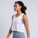 Γυναικείο αθλητικό crop top μπλουζάκι με καμουφλάζ και στρογγυλή λαιμόκοψη, ελεύθερη κοντή μπλούζα με βαθιές μασχάλες 10