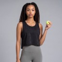 Γυναικείο αθλητικό crop top μπλουζάκι με καμουφλάζ και στρογγυλή λαιμόκοψη, ελεύθερη κοντή μπλούζα με βαθιές μασχάλες 5
