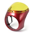 Kapotáž predného svetla na motocykel S veterným štítom Otvor 173 mm Výška 340 mm Červená lesklá Cafe Racer Retro Honda 10
