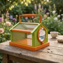 Gabbia portatile per farfalle e insetti con manico 20 x 15 x 13,5 cm Casa pieghevole in plastica con rete Osservazione delle larve 4