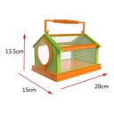 Gabbia portatile per farfalle e insetti con manico 20 x 15 x 13,5 cm Casa pieghevole in plastica con rete Osservazione delle larve 8